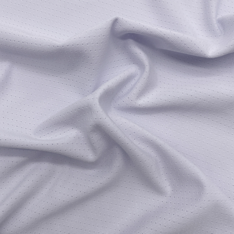 Polyester និង spandex jacquard knitted mesh fabric សម្រាប់អាវកីឡា