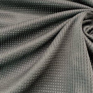 Polyester ແລະ spandex ຜ້າຕາຫນ່າງ jacquard ສີດໍາ breathable