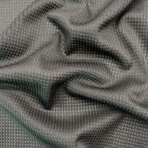 Дишаща черна жакардова плетена мрежеста тъкан от полиестер и спандекс