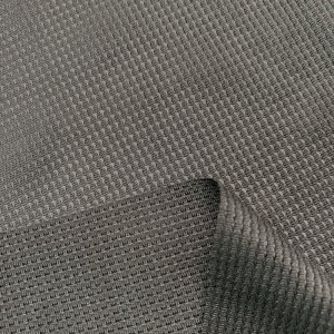 Polyester ve elastan nefes alabilen siyah jakarlı örme örgü kumaş