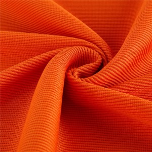 Polyester spandex 2 × 2 qovurg'ali trikotaj mato