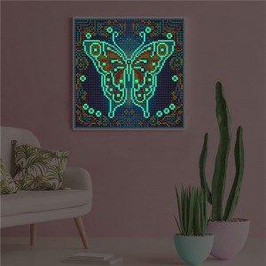 Full Drill Paint with Diamond Art DIY butterfly painting by number kit Diamond painting luminous Art Wall Home Decor