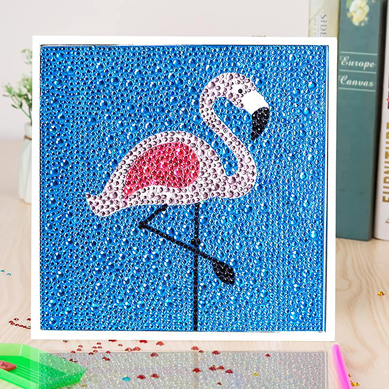 Full Drill Flamingo Crystal Rhinestone Diamond Painting for Adult Beginners and Kids(7.87”x7.87”)  (20x20cm) Featured Image