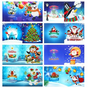 Full round cards Christmas Greeting Cards DIY 5D Diamond Painting handmade crafts for Greeting Gifts