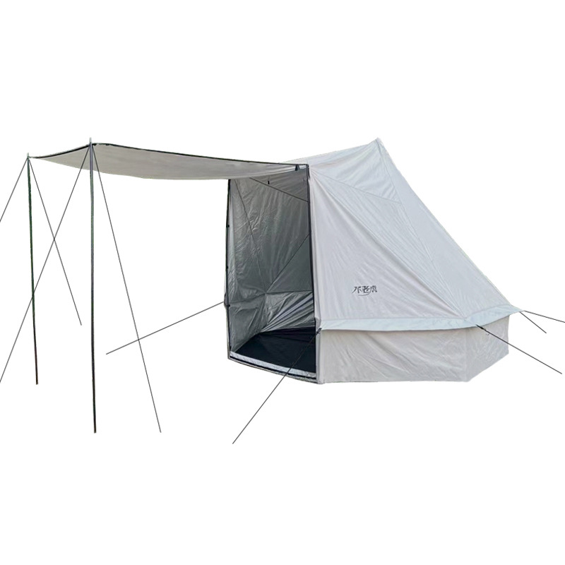 BULAOHU אוהל קמפינג חיצוני משובח עמיד לגשם מצופה קרם הגנה אוהל כסף סופר גדול חלל 3-5 אנשים אוהל קמפינג