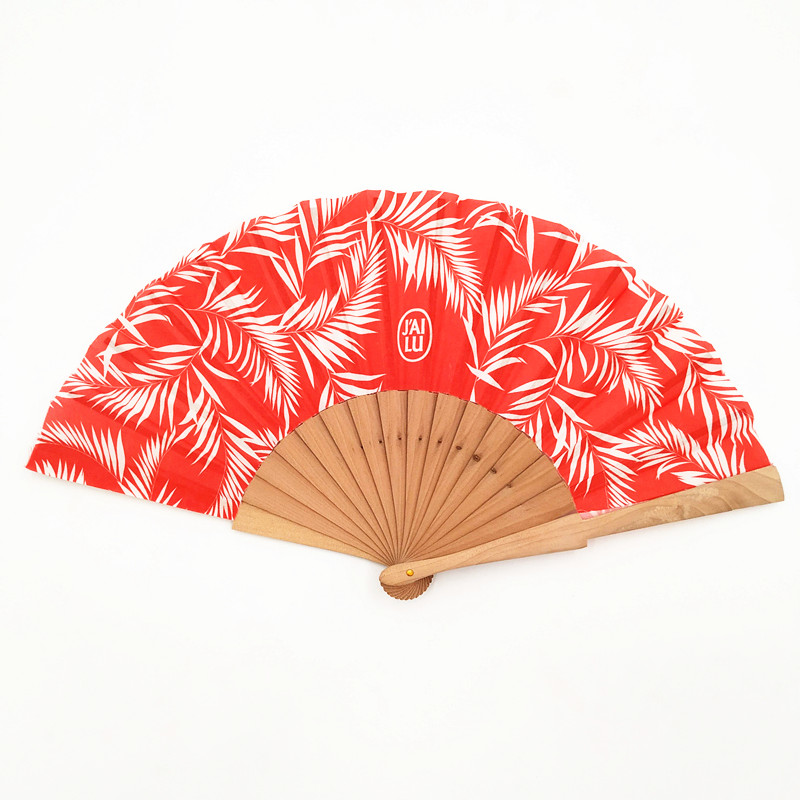 Wooden fabric hand fan for wedding