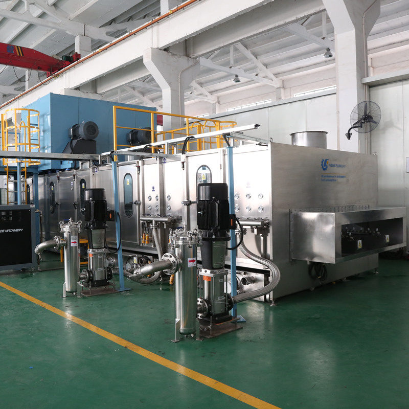 Bent glass washing machines for car windshields