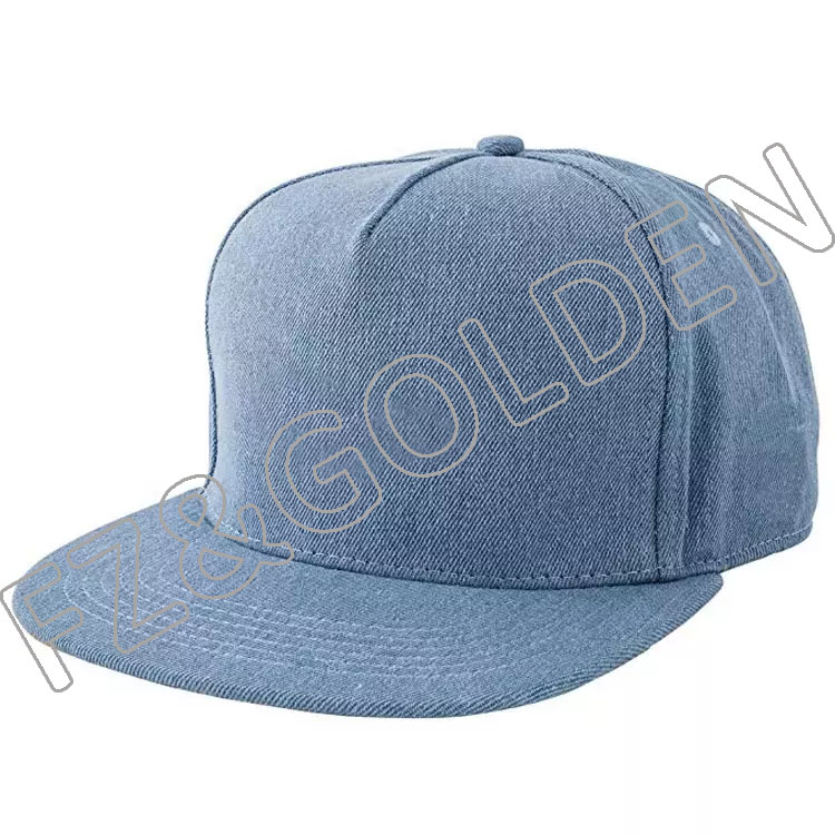 Wasla Ġdida denim snapback cap 5 panel snapback hat bil-logo tad-dwana