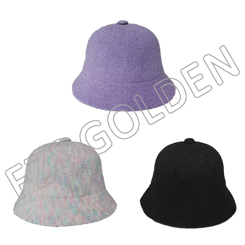 wholesale plain designer reversible blank terry towel custom logo finsherman fishman fishman bucket hat