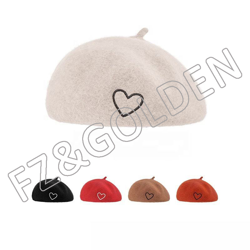 French Wool Solid Color Classic Winter Warm Artist Painter Berets Women Hat