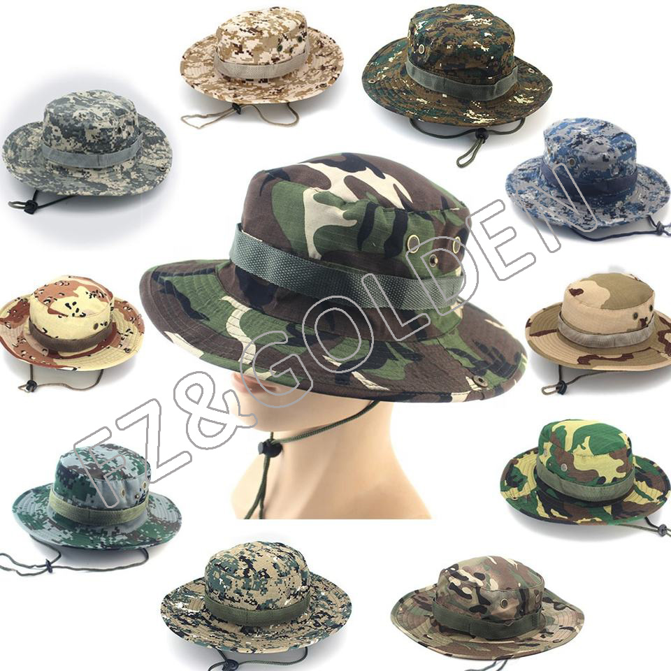 Պատվերով լոգոն քողարկման բանակային դույլ գլխարկ