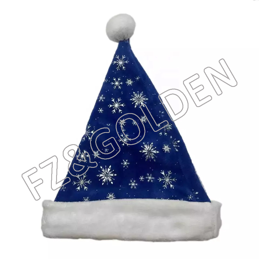 Нове надходження синього сублімаційного різдвяного капелюха Санта Клауса