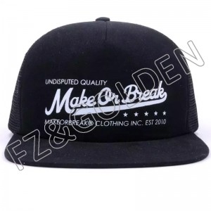 Export 5 Panel Baseball Cap Supplier –  low moq flat brim mesh hats snapback caps blank snapback trucker baseball caps hat  – FUZHI