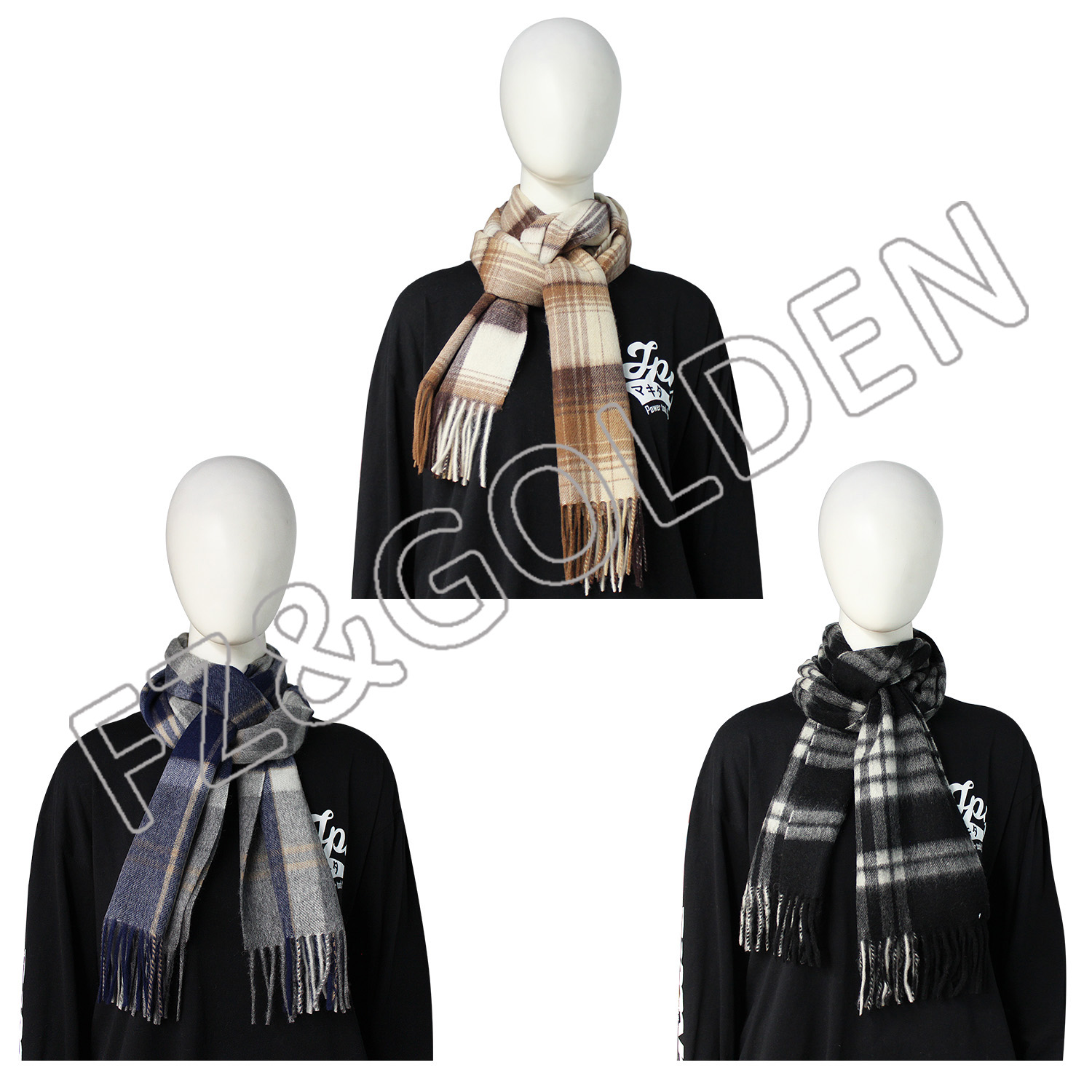 Fashion Plaid Warm Pashmina Imitation Wool Neck Scarves Fringe Winter Shawl Winter Women Stylish cashmere scarf