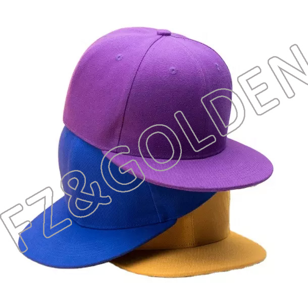ODM OEM Hoobkas Nqe Custom High Quality 6 Vaj Huam Sib Luag Adjustable Hip Hop Caps Snapback Hat