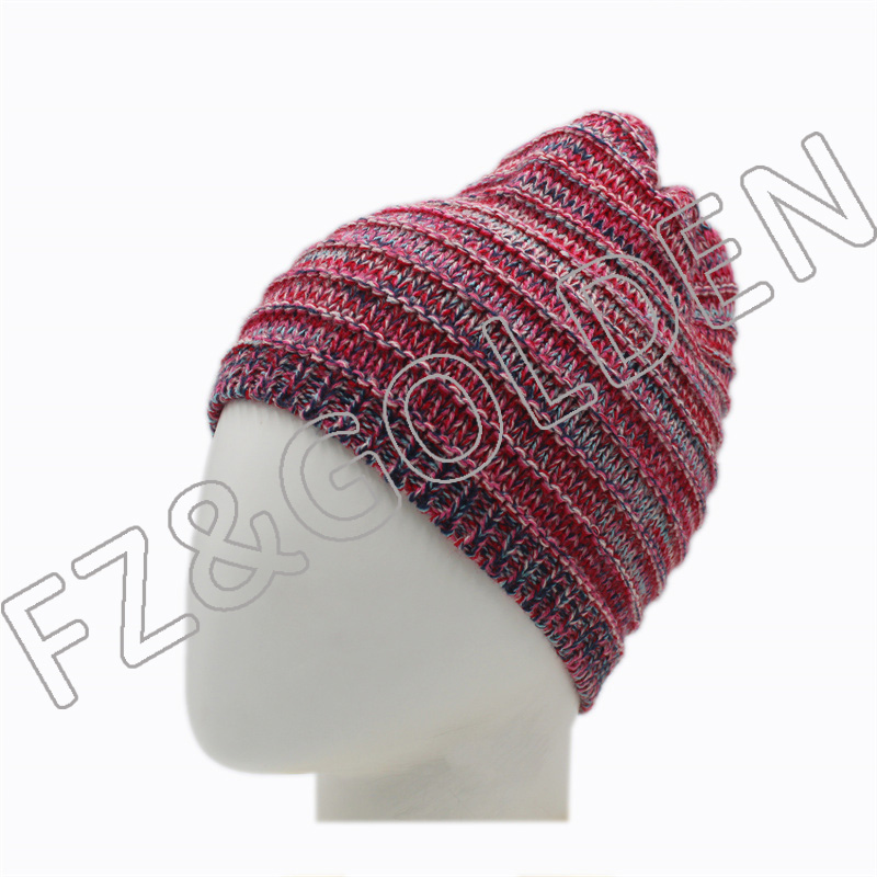 महिलाओं के लिए शीतकालीन गर्म बुना हुआ गुलाबी बीनी टोपी