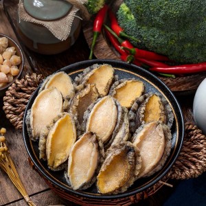 FROZEN BOILED ABALONE MEAT remove shell and viscera, with black lines