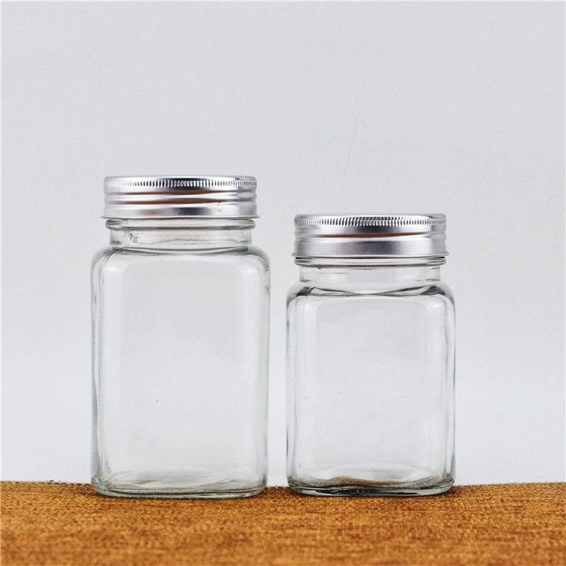 380ml Clear Glass Storage Jar with Aluminium Lid