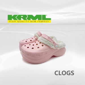 Crocs platform muffin wanita non-slip anget lan sandal pantai katun kanggo nyandhang njaba