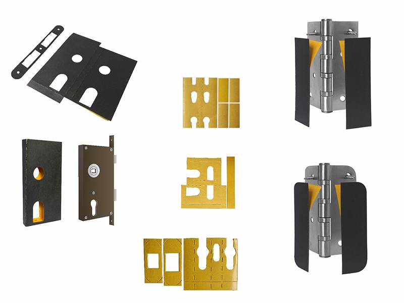 Komplet protipožarne ključavnice in podloga za tečaje Predstavljena slika
