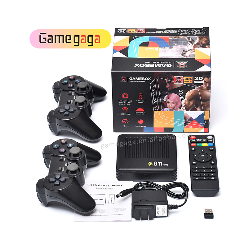 G11 Pro Game Box Video Game Console 64/128GB 30000+ Kaulinan 4k Family Retro Classic Games Console Rojongan TV Box Pikeun PSP/DC/N64