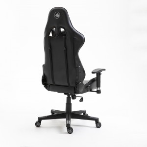 ທີ່ວາງແຂນແບບ 2D ທີ່ປັບແຕ່ງມາທັງໝົດເປັນສີດຳ PC Gaming Chair ps4 ສຳລັບນັກຫຼິ້ນເກມ