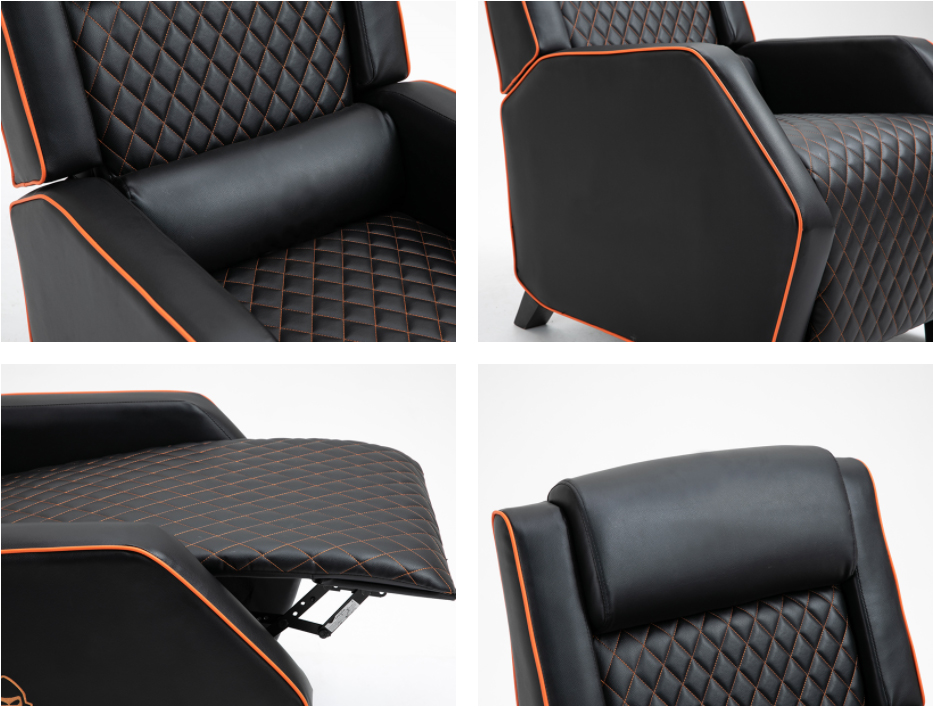 Sedia ergonomica per divano da gioco singolo reclinabile in pelle PU Gamer con Legresta