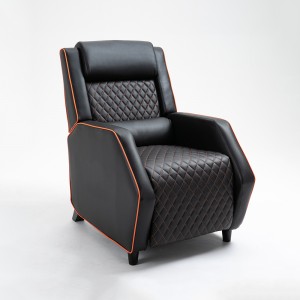 Sofá ergonómico reclinable de coiro PU para gamer con reposapiernas