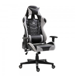 Mūsdienīgs Pu ādas biroja spēļu krēsls ar regulējamu roku balstu