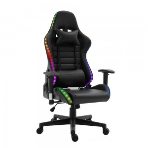 עיצוב צבעוני מודרני שחור PU עור מסתובב מחשב ארגונומי מתכוונן כיסא גיימינג לגיימר