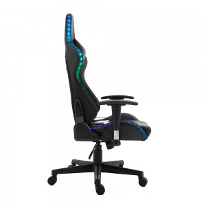 Šiuolaikinio spalvingo dizaino juodos PU odos pasukamas kompiuteris Ergonomiška reguliuojama žaidimų kėdė žaidėjui
