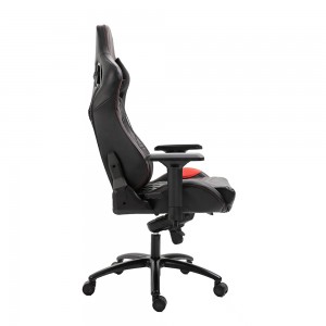 Chaise de jeu de joueur d'ordinateur pivotant en cuir noir ergonomique à dossier haut en gros
