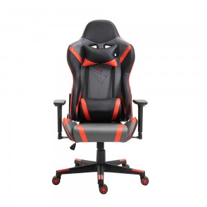 PU kožna uredska ergonomska trkaća podesiva naslonjena kompjuterska stolica za igranje u crnoj boji