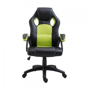Ергономичен въртящ се стол от PU кожа с висока облегалка, офис състезателен компютър PC геймърски стол за игри