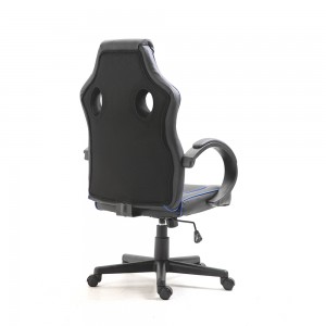 Cadira d'oficina de cuir PU de tela amb respatller alt barata Cadira de jocs de carreres amb recolzabraços ajustable