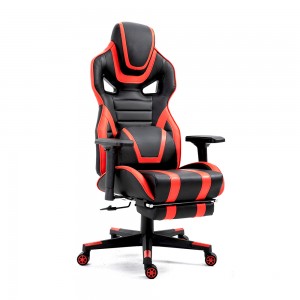 Moderni aukšta nugara Pu odinė biuro kėdė Gamer reguliuojama porankio lenktyninė žaidimų kėdė su kojų atrama