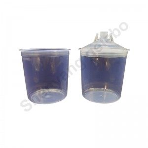Karštai parduodamas plastikinis dažų įdėklas ir dangtelis, plastikiniai dažų vidiniai puodeliai su 125/190 mic filtro dangteliu