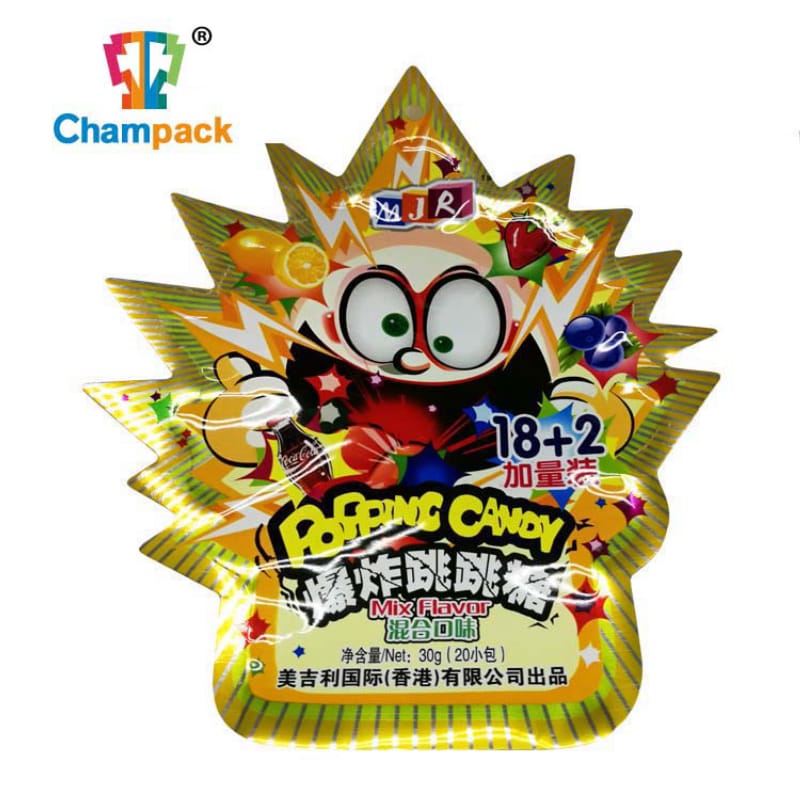 Ειδικού σχήματος Τσάντα Cartoon Printing Food Grade Plastic OEM Popping Candy