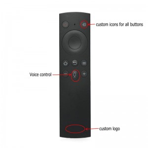 ການອອກແບບງາມ 2.4g wireless air mouse ble remote voice control smart universal remote controller for led tv