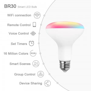 Daugiafunkcinis išmaniosios lempos galvutės „Wi-Fi“ nuotolinio jungiklio laiko valdymas balsu LED išmaniosios lempos galvutės nuotolinio valdymo pultas