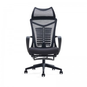 Chaise de bureau ergonomique et confortable en maille inclinable avec repose-pieds