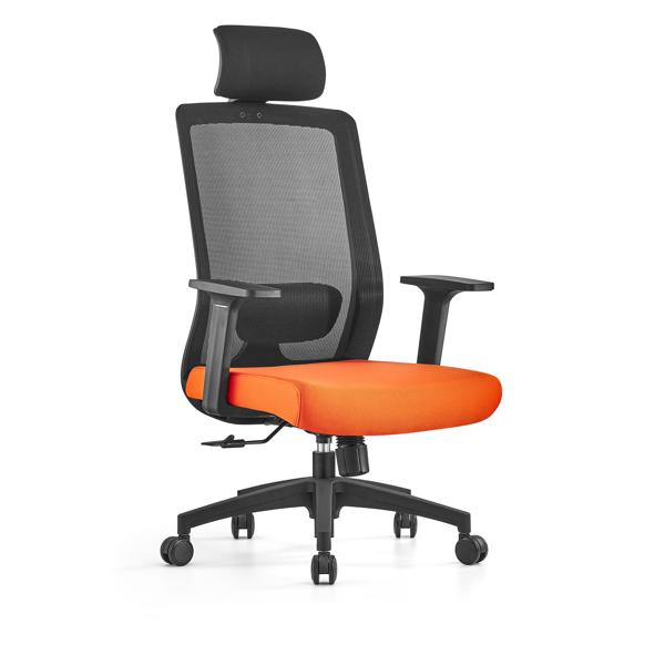 Modern hálós kényelmes irodai szék fejtámlával, kiemelt képpel