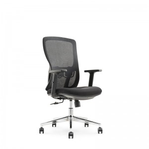 Chaise de bureau inclinable ergonomique à dossier moyen avec accoudoirs 2D