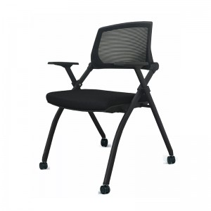 จัดหาเก้าอี้รอตาข่ายสำนักงานเวิร์กสเตชัน OEM จีนพร้อมขาโบว์สีดำเก้าอี้ผู้เยี่ยมชมเก้าอี้สำนักงานประชุม