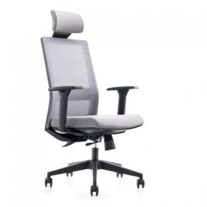 Chaise de bureau ergonomique exécutive à dossier haut en maille avec appui-tête