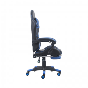 Melhor cadeira de jogos reclinável azul e preta para escritório barata com apoio para os pés