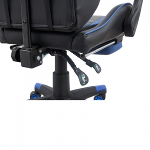 סיטונאי כיסא גיימינג ארגונומי שחור וכחול עם גב גבוה