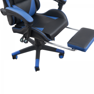 Best Cheap Office Blue and Black Recubans Gaming Cathedra cum Footrest