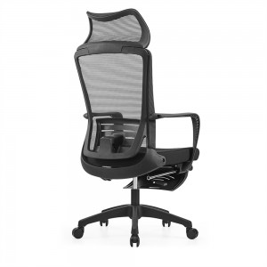 Aukšta nugara Ergonomiška reguliuojama tinklinė biuro kėdė su atrama kojoms