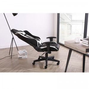 Best venditionis PU Leather Ergonomic Recliner Racing Black And White Gaming Cathedra